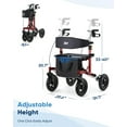 Zler Rollator Walker with Seat PU Solid Tires 300lbs All Terrain