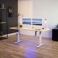 thumbnail image 3 of VIVO Manual 71” x 30” Stand Up Desk, Light Wood Table Top, White Frame, 3 of 9