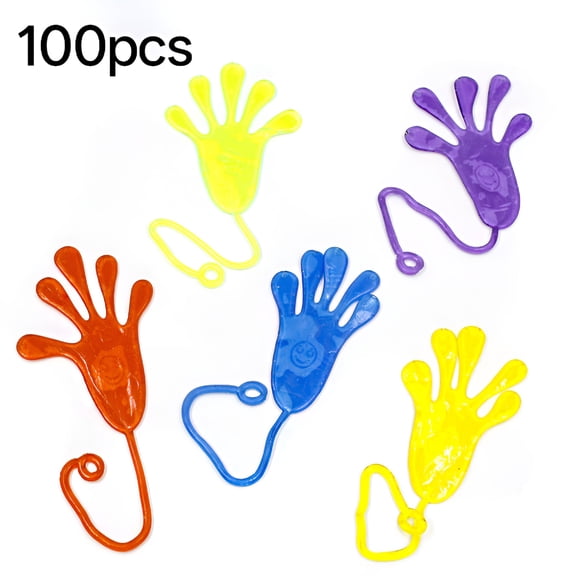 BESTSKY 100PCS Sticky Hands Party Favors for Kids Birthday Supplies Goodie Bag Stuffers Classroom Treasure Box Carnival Prizes Bulk Treat Gift Stuff Pinata Easter Egg Basket Fillers