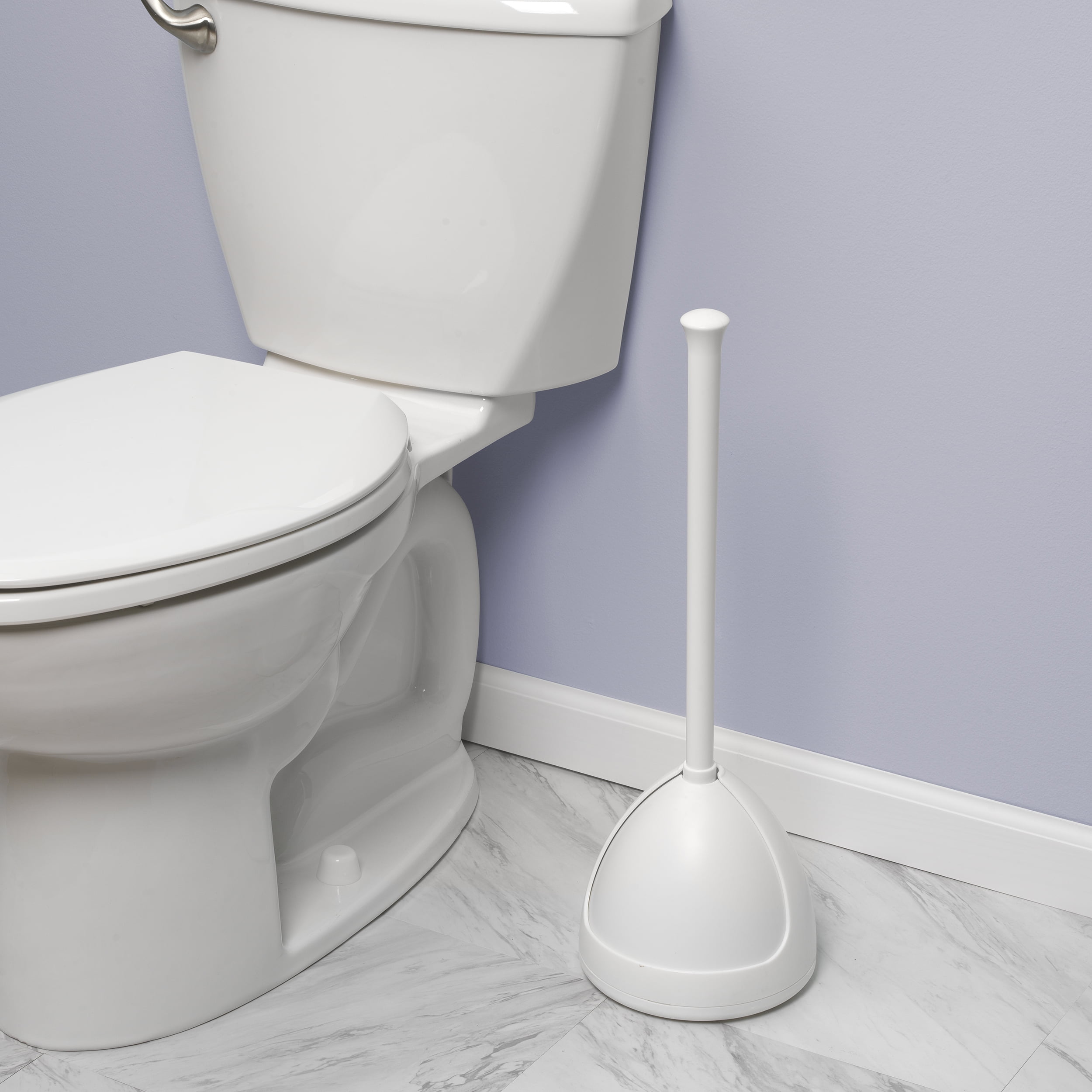 New Plumb Craft Toilet Plunger Drain Plunger with White Twist Caddy Storage Holder