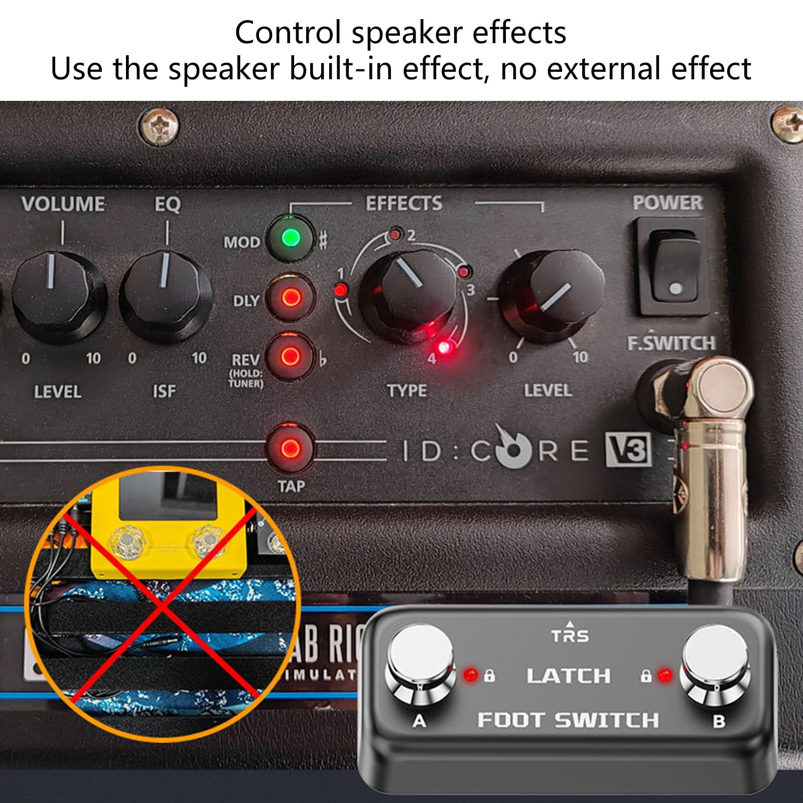 Digital Reverbs Guitar Pedal Double Pedal External Foot Switches Double Step Nails for Home Practice and Live Shows