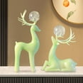 thumbnail image 5 of Christmas Reindeer Figurines - Resin Deer Statues for Home Décor, Xmas Tabletop Decor, Fireplace Mantel, Shelf & Cabinet Ornaments (Set of 2 Elk Sculptures), 5 of 9