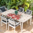 thumbnail image 2 of Valentine's Day Table Cloths for 5 Foot Rectangle Tables, Eucalyptus Leaves Coffee Gifts Romantic Rustic Patio Waterproof Elastic Fitted Tablecloths, Washable Rectangular Table Cover for Camping, 2 of 8
