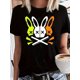 thumbnail image 1 of Camiseta de algodón extragrande para mujer: Top suave de manga corta con cuello redondo y estampados abstractos, 1 pieza, camiseta informal, 1 of 5