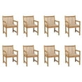 thumbnail image 2 of vidaXL 2x Solid Teak Wood Garden Chair with Multi Color Cushions Lounge Seat, 2 of 28