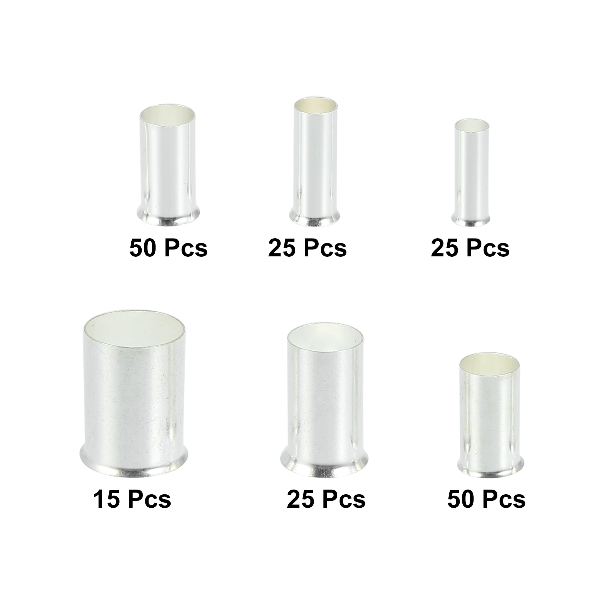 190 Pcs Copper Car Wire Ferrules Crimp Kit Insulated Ferrule Connector Terminal Sleeves 1/0 2/0 2 4 5 7 AWG