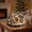 A013- M, variant on Acrylic Christmas Train Village Decoration with Lighted Track and Snowy Cottages, Tabletop Size, Red Locomotive and White Snow, for Living Room Mantel Or Office Desk, Christmas