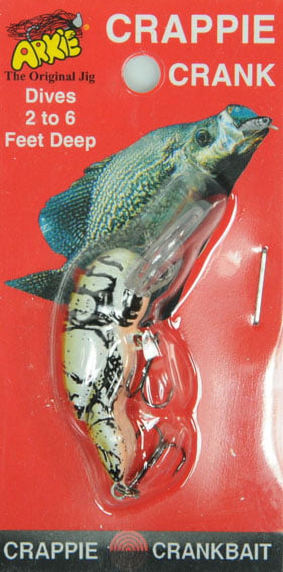 (2 pack) Arkie Lures Crappie Crankbait Craw, Color Puddle Craw