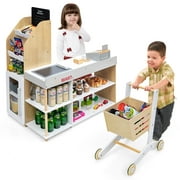 Infans Store Playset Pretend Play Supermarket Shopping Set with Cart