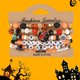 thumbnail image 5 of Conjunto de pulseras de Halloween | Pulseras elásticas apilables con cuentas en capas góticas | Encantos de calabaza de calavera de murciélago fantasma | Metal de resina multicolor | Joyería Festiva, 5 of 6