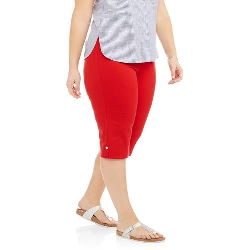 plus size red capris