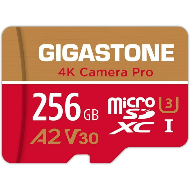 Gigastone 256GB Micro SD Card, 4K Camera Pro, UHD Video GoPro, Action Camera, Wyze, DJI, Drone, Nintendo-Switch, R/W up to 100/60MB/s MicroSDXC Memory Card U3 A2 - Walmart.com
