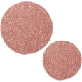 thumbnail image 7 of SKYSONIC Light Pink Glittering Trivet Round Hot Pads, Set of 2 Pot Holder Heat Resistant Trivets Cotton Thread Weave Mats for Kitchen Counter Hot Dishes Pot Teapot Table Decor, 7 of 7