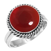 925 Silver Ring For Women - Men Red Garnet Quartz Stone Silver Ring Size 7.5 January Birthstone Handmade Silver Ring Size 7.5 Gift For Sister On New Year 925 Silver Jewelry With Gemstone