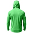 thumbnail image 5 of Inglocry Men's UPF 50+ Sun Hoodie with Mask Fishing Shirts UV Protection Long Sleeve, Quick Dry Hooded Rash Guard Hikingwith Zipper Pocket Green S, 5 of 6