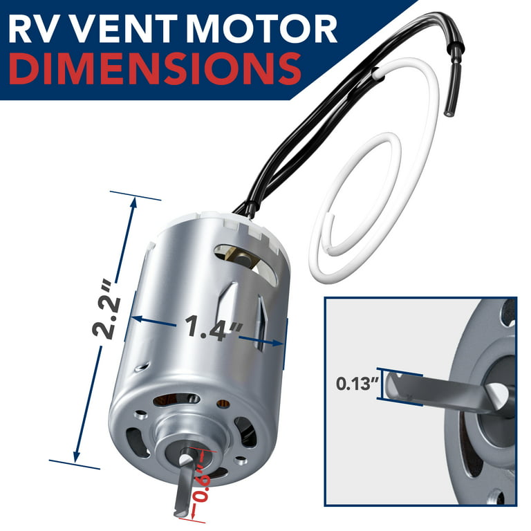 RV Vent Fan Motor 12V Volt D-Shaft Hengs Jensen Elixir RV Range