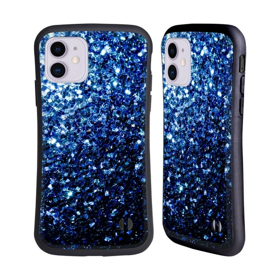 Head Case Designs Officially Licensed PLdesign Glitter Sparkles Dark Blue Hybrid Case Compatible with Apple iPhone 11