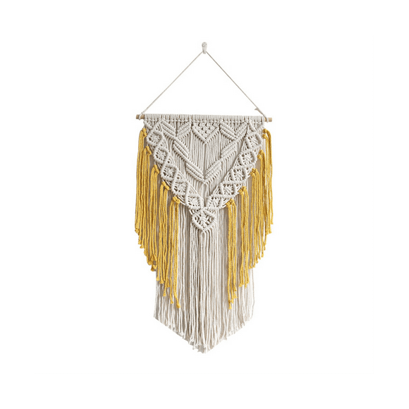 Bohemian Style Hand-Woven Shelf Tapestry for Book Potted Plants Shelf Living Room Wall Hanging Storage Tapestry A