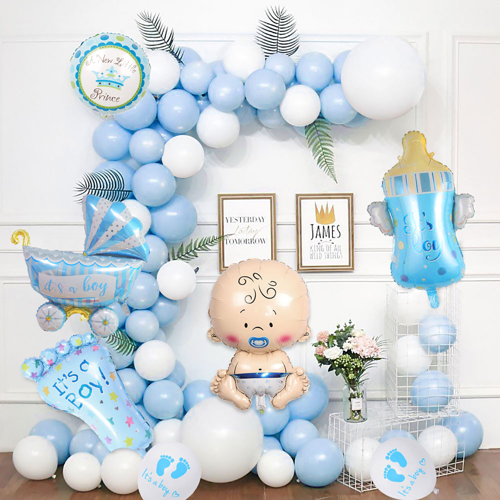 AYUQI Baby Shower Decorations Boy, Baby Shower Blue Balloons Set, Baby ...