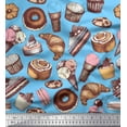 thumbnail image 1 of Soimoi Moss Georgette Fabric Cupcake,Donut & Cookies Food Print Fabric by Yard 42 Inch Wide, 1 of 1