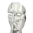 thumbnail image 5 of 5" x 17" Silver Porcelain Ceramic Quiet Gesture Mask Sculpture, by DecMode, 5 of 9