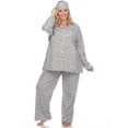 thumbnail image 1 of White Mark Women's Three-Piece Button-Down Pajama Set, 1 of 5