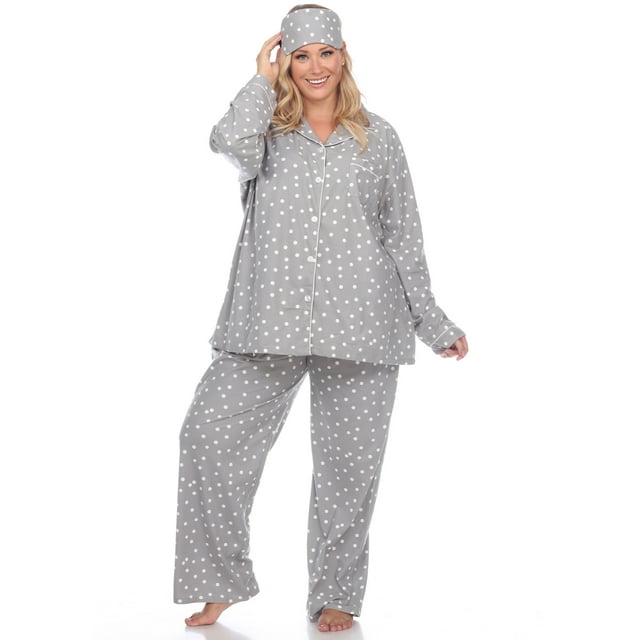 White Mark Ensemble de Pyjama Trois Pièces pour Femmes avec Boutons