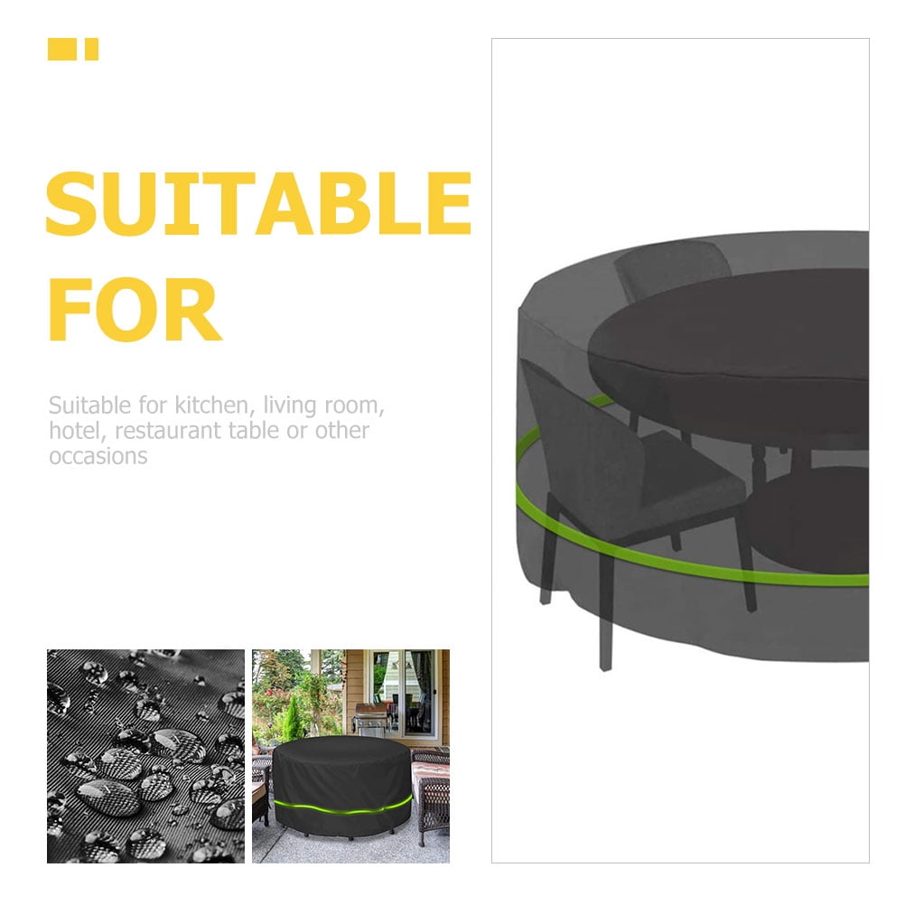 GOOHOCHY  Waterproof Table Cover Patio Furniture Covers Protectors Tarp Outdoor Black