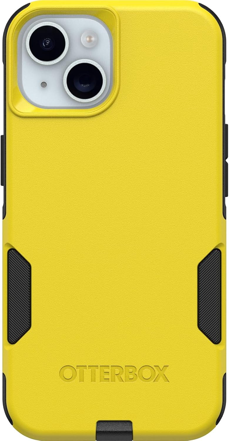 OtterBox iPhone 15, iPhone 14, & iPhone 13 (Only) - Commuter Series Case - Black & Yellow - Slim & Tough - Pocket-Friendly - with Port Protection - Non-Retail Packaging