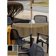 thumbnail image 4 of Outdoor Tablecloth with Umbrella Hole and Zipper, Brown Black Square Table Cloth 54x54 Inch Waterproof Tablecloth, Farmhouse Striped Modern Abstract Art Picnic Table Cover for Patio Camping, 4 of 7