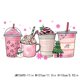 thumbnail image 1 of Calcomanías de hierro de Navidad, calcomanías de trineo, Papá Noel, árbol de Navidad, transferencia DTF, diseño de impresión para ropa, color rosa brillante, 1 of 4