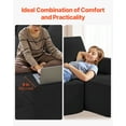 thumbnail image 4 of VEVOR Canapé Sectionnel Modulaire en U Style Nuage avec Chaise Longue et Coussin Noir, 4 of 9
