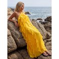 thumbnail image 5 of Yellow Halter Maxi Dress With Ruffle Layers Sleeveless Backless Summer Fashion Dress, 5 of 8
