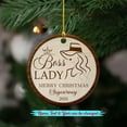 thumbnail image 2 of Personalized Best Boss Lady Ever Ceramic Ornament, Santa's Favorite Boss Lady Ornament Christmas 2025 Gifts for Mom Auntie Women Boss Leader, Custom Text & Year Name Boss Lady Xmas Ceramic Ornament, 2 of 6