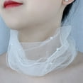 thumbnail image 6 of Tnobhg Solid Color Neck Collar Faux Pearls Decor Elastic Organza Lace Scarf Elegant Multi-functional Elastic Neck Wrap, 6 of 7