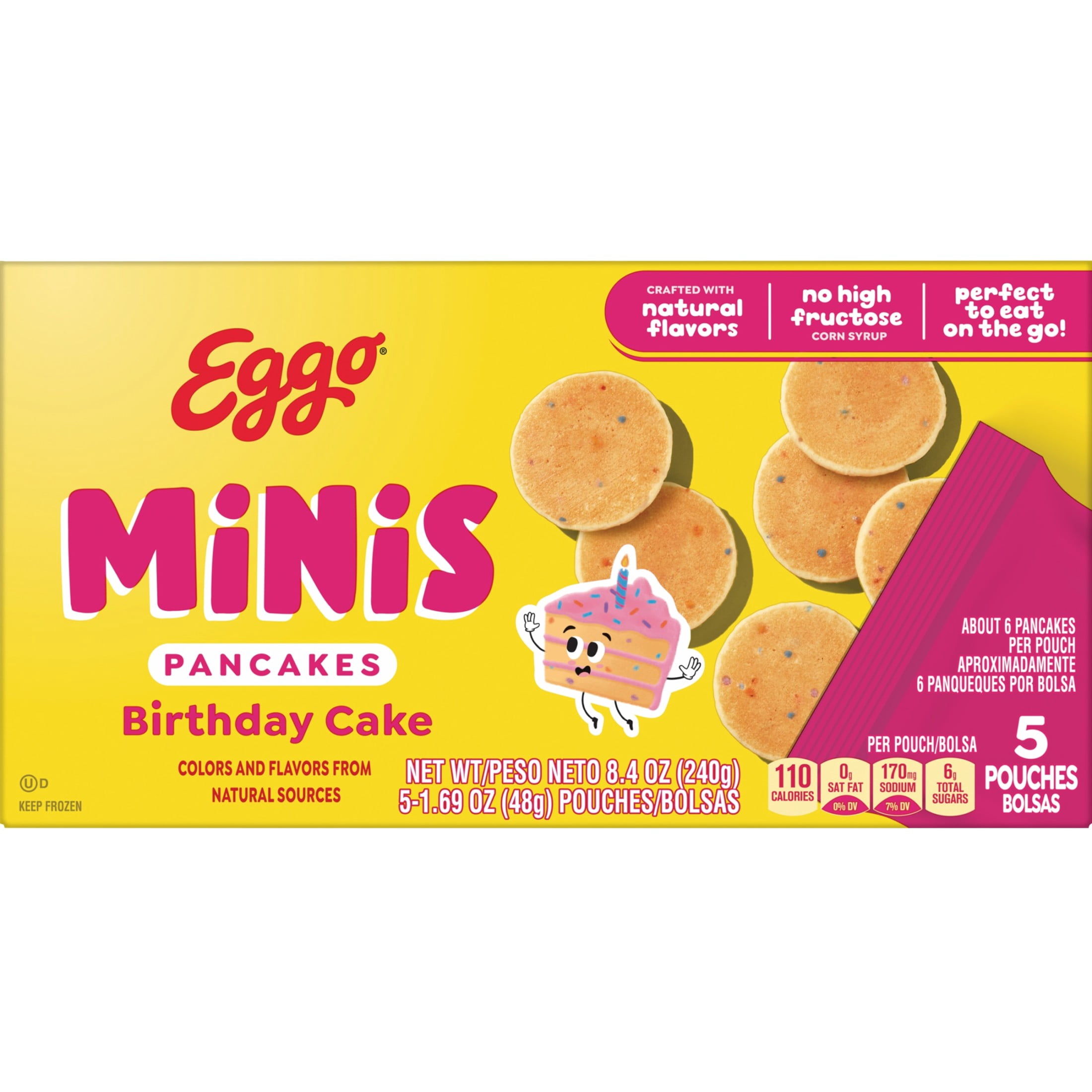 Eggo Minis Birthday Cake Pancakes, Breakfast Food, 8.4 oz, 5 Count (Frozen)