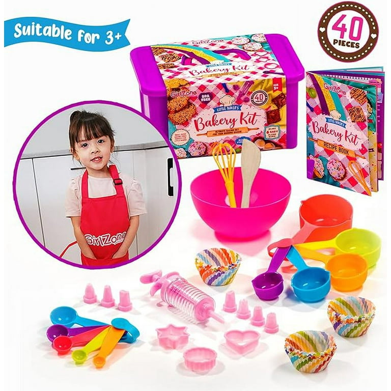 Girlzone Little Baker'S Bakery Set, All You Need In One 40pc Kids Baking  Set With Baking Utensils For Kids, Apron And Recipes To Make Yummy Baked  Good