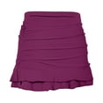 thumbnail image 5 of Women's High Waisted Ruched Swim Skirt with Built-in Brief - Polyester/Spandex, Elastic Waist with Drawstring, Sexy Lace Cutout, Suitable for Swimming/Beach Holidays, 5 of 5