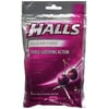 Halls Cos5 Sugar Free Black Cherry Flavor of Triple Soothing Action Fast Relief Cough Suppressant - 3 Bags of 25 Cough Drops (75 Drops Total)