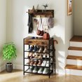 thumbnail image 4 of Gymax 5-Tier Shoe Rack w/ Wall-Mounted Coat Rack Hooks Drawers & Shelves for Bedroom, 4 of 10