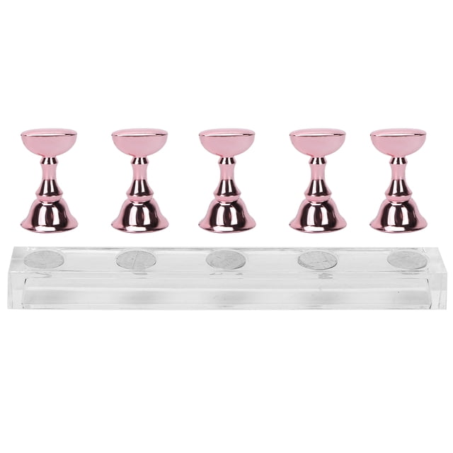 Herramienta de juego de manicura con soporte de exhibición magnético para decoración de uñas rosa rosa