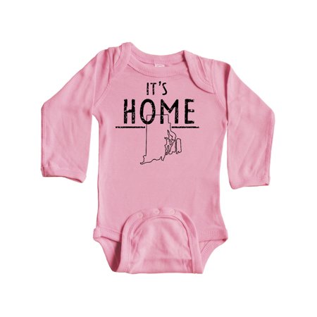 

Inktastic It s Home- State of Rhode Island Outline Distressed Text Gift Baby Boy or Baby Girl Long Sleeve Bodysuit
