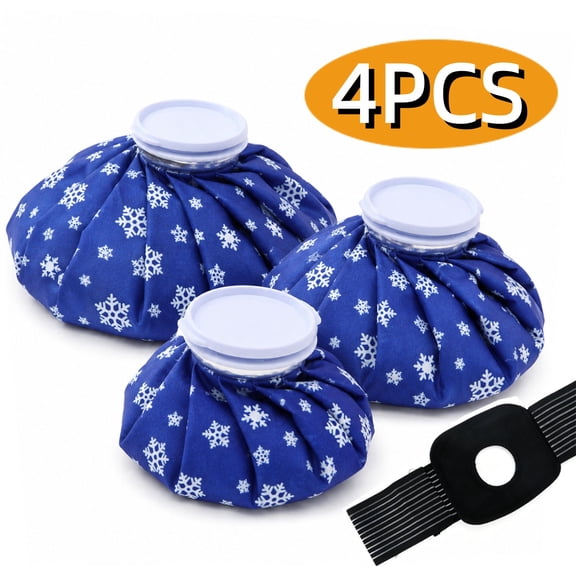 Bags of Ice for Injuries Reusable Bagged Ice for Hot Cold Therapy and Pain Relief with Elastic Breathable Support Wrap 4 Packs 3 Sizes