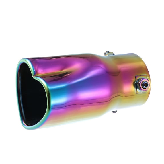 Unique Bargains Car Exhaust Tip Pipe Heart Shaped Applicable Diameter 2.5" Exhaust Pipes Bolt-On Metal Multicolor