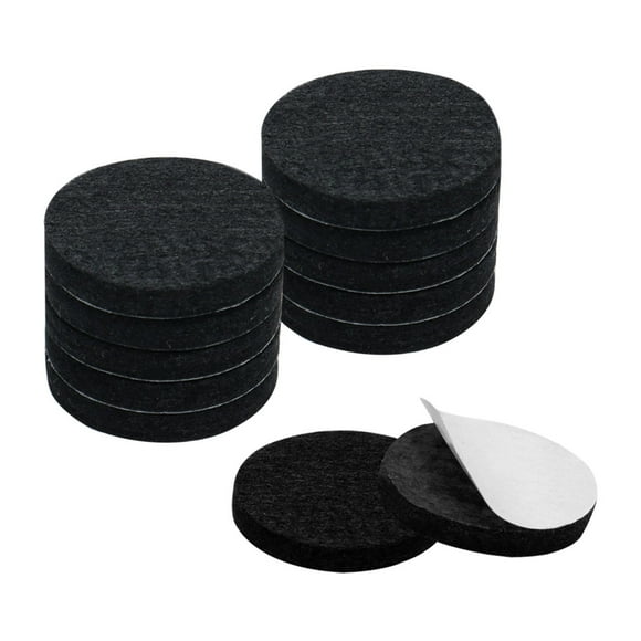 Unique Bargains Furniture Felt Pads Round 2' Anti-scratch for Furniture Cabinet Black 12pcs