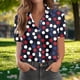 thumbnail image 1 of TaTaai Women's Lightweight Print Shirt Short Sleeve Collar Button Front Loose Fit Breathable Summer Chic Blouse Top Daily Office Wear Gift, 1 of 6