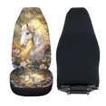 thumbnail image 6 of XYZCANDO White Horse and Floral Pattern Car Seat Covers for Woman Comfortable Car Front Seat Covers Non-Slip Elastic, for Sedan Van Auto, 6 of 10