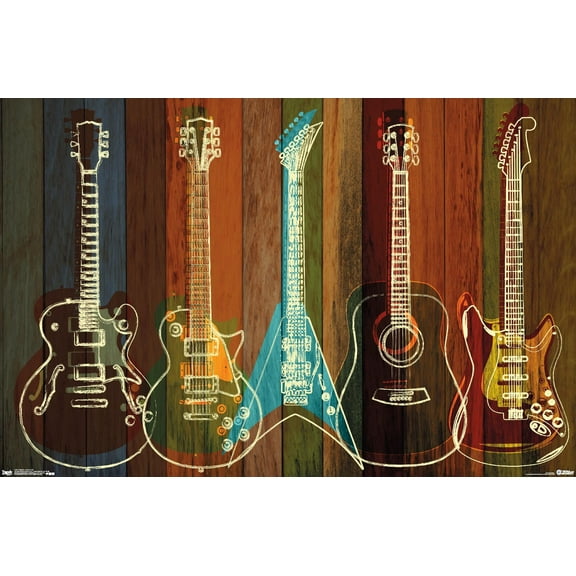 Guitars Wall Art Wall Poster, 22.375" x 34"
