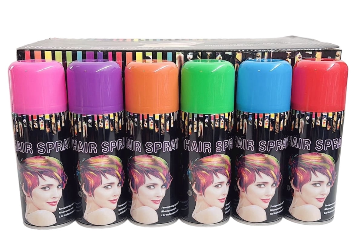 Temporary Hair Color Spray Birthday Party,New Year Party,Celebration 3OZ- Case (6 Cans) - 6 Colors