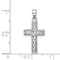 thumbnail image 4 of 14k White Gold Solid White Polished Braided Cross Charm Pendant, 4 of 7